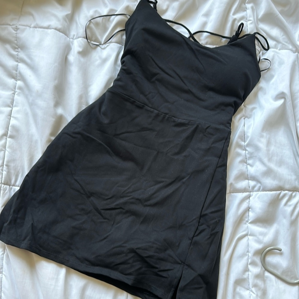 NWT express black sports /tennis dress with built in shorts